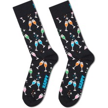 Happy Socks Erkek Siyah Desenli Pamuklu Çorap P003225