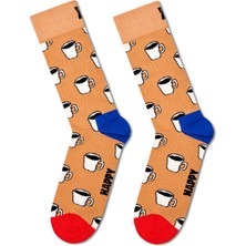 Happy Socks Erkek Beyaz Desenli Pamuklu Çorap P001713