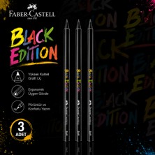 Danacı Kırtasiye Faber-Castell Black Edition Kurşun Kalem 3 Adet Yuvarlak Gövde 2b