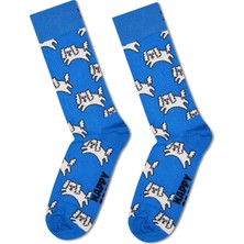Happy Socks Erkek Mavi Desenli Pamuklu Çorap P003194