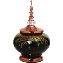 Evdema Amber Serisi Bronz Kapaklı Vazo 21*21*30 cm
