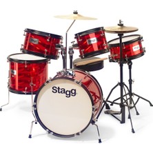 Stagg Tım Jr 5/16B Rd 5 Parça Çocuk Akustik Davul Seti Kırmızı
