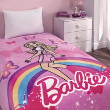Taç Lisanslı Barbie Sun Tek Kişilik Battaniye
