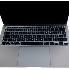 Gndz Home Uk Ingilizce Klavye Koruyucu MacBook Air A1932 A2179 A2337 M1 Uyumlu | Avrupa Ingilizce Iso Ters L Enter | Ince Silikon Keyboard Cover Siyah Siyah