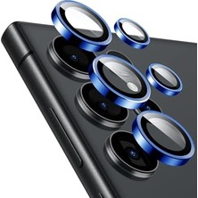 Gndz Home Galaxy Uyumlu Ipg Prolens CD Alüminyum Çerçeveli Kamera Lens Koruyucu – Hd Netlik, Çizilmez Alumina Silikat Temperli Cam, Bireysel Lens Kapağı (Mavi, Galaxy S25 Ultra)