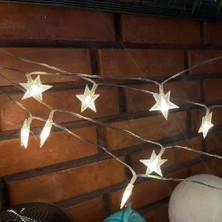Gndz Home LED Işıklı 28'li Yıldız Işık Zinciri Dekoratif Fişli Aydınlatma Ev Dekorasyonu Süsleme Salon Oda Merdiven Balkon Süslemeleri Için Yılbaşı Eğlence Doğum Günlerine Özel Aydınlatma (10 Metre)