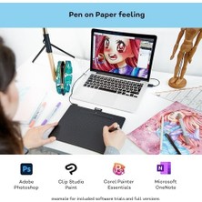Gndz Home Wacom Intuos Medium Çizim Tableti, Çizim ve Fotoğraf Düzenleme Için Tablet, Basınca Duyarlı Kalemli, Siyah, Ev Ofis ve E-Öğrenme Için Ideal