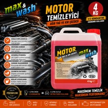 Max&wash 4 kg Motor Temizleyici | 1/3 Konsantre Ağır Yağ ve Kir Çözücü | Profesyonel Oto Kuaför Ürünü