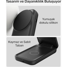 Gndz Home Ultracharge Magsafe Uyumlu 2’si 1 Arada Qi2 25W Kablosuz Şarj Istasyonu, iPhone 17, Airpods, Pixelsnap, Dönüştürülebilir Masaüstü Standı, Usb-C Portlu, 45W Adaptör, Siyah