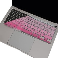 Gndz Home MacBook Air 13 Arapça Klavye Koruyucu A1932 A2179 A2337 M1 | Uk Iso Ters L Enter Uyumlu | Arabic Keyboard Cover Touch Id Pembe Pembe