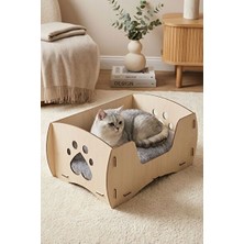 Vaelmont Premium Açık Meşe Ahşap Kedi Yatağı, Dayanıklı ve Estetik Tasarım Kedi ve Köpek Yatağı