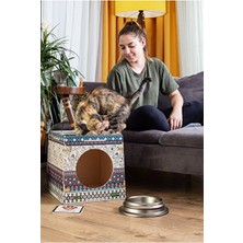 Vaelmont Ahşap Kedi Kulübesi - Doğal ve Güvenli Uyku Köşesi Kedi ve Köpek Yatağı