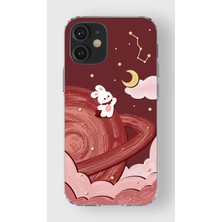 Moonset Iphone 12 Mini Uyumlu Baskılı Yumuşak Silikon Şeffaf Telefon Kılıfı