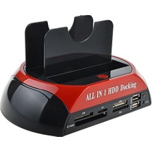 Gndz Home PX-385 Harici USB 2.0 2.5/3.5 Ide + Sata HDD Docking, Kart Okuyuculu Harddisk Okuma Adaptörü, Eski Ide Sata Disk Veri Aktarım Çevirici, Pc Laptop Teknik Servis Için Harici Disk Bağlantı Aparatı
