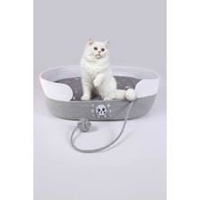 Vaelmont Hasır Kedi Yatağı 40X55CM, Jüt ve Pamuk Kordon Detaylı Kedi ve Köpek Yatağı