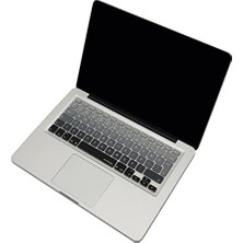 Gndz Home MacBook Klavye Filmi Türkçe Q Kaplama Ultra Ince Silikon Air Pro Eski USB Li Modeller 2008-2017 Uyumlu Yıkanabilir Koruyucu Film Renkli Baskı Siyah Gri