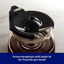 Gndz Home Filtre Kahve Makinesi, 1,2 Lt Kapasite, Otomatik Kapanma, Cam Demlikli, Siyah ve Metal, HD7462/20