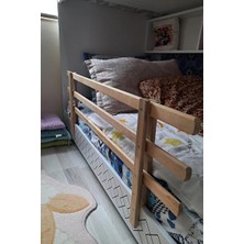 Vaelmont Doğal Ahşap Bebek Koruma Bariyeri, 45 cm Yükseklik, Kurulu Ürün Koruyucu ve Kilit