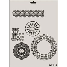 Aesco Rich Dantel Seri DN-917 Stencil 35X25 cm