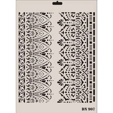 Aesco Rich Dantel Seri DN-907 Stencil 35X25 cm