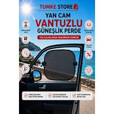 Vaelmont Pratik Vantuzlu Yan Cam Güneş Önleyici Perde Oto Güneşlik Perde 2 Adet
