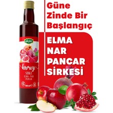Akzer Kırmızı Sirke 500 ml - %100 Doğal Fermente Katkısız Elma Nar Pancar Karışımı