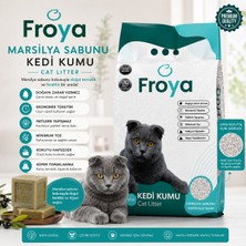 Bezos Froya Marsilya Sabunu Kokulu Kedi Kumu 10 Lt Orta Taneli Topaklanan Tozsuz Kedi Kumu