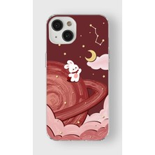 Moonset Iphone 13 Mini Uyumlu Baskılı Yumuşak Silikon Şeffaf Telefon Kılıfı