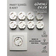 Vaelmont Bebek Güvenlik Priz Kapağı, 8'li Paket, Çocuklar Için Koruyucu Set Koruyucu ve Kilit