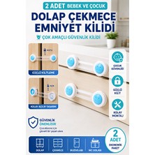 Vaelmont Bebek ve Çocuklar Için Çok Amaçlı Dolap Güvenlik Kilidi - 2 Adet Koruyucu ve Kilit