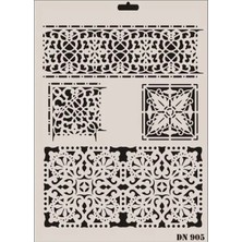 Aesco Rich Dantel Seri DN-905 Stencil 35X25 cm