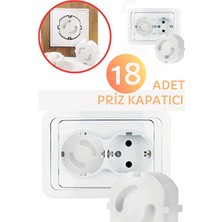 Vaelmont Priz Kapağı Seti - Bebek ve Çocuk Güvenliği Iç Koruyucu ve Kilit 18 Adet