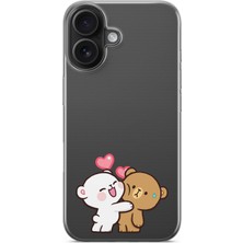 Moonset Iphone 16 Plus Uyumlu Baskılı Yumuşak Silikon Şeffaf Telefon Kılıfı