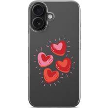 Moonset Iphone 16 Plus Uyumlu Baskılı Yumuşak Silikon Şeffaf Telefon Kılıfı