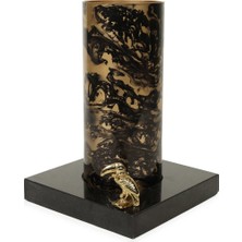 Evdema Vitale Granit Cam Kuşlu Mumluk 18*18*26 cm