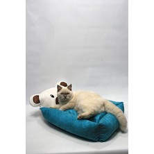 Vaelmont Mavi Ayılı Yatak, Küçük Irk Kediler ve Köpekler Için Rahatlık Kedi ve Köpek Yatağı 40X55 cm