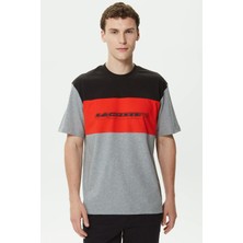 Lacoste Men's Relaxed Fit Crew Neck T-Shirt Erkek Rahat Kesim Bisiklet Yaka Renk Bloklu Pamuklu Tişört