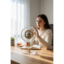 Lüks Kristal-Metal Ayaklı Masa Saati Dekoratif Modern Salon Ofis Aksesuarı Yükseklik 27M