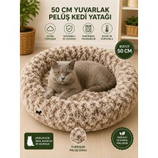 Vaelmont Peluş Simit Yatak ile Yumuşak ve Rahat Uyku Alanı Kedi ve Köpek Yatağı