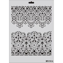 Aesco Rich Dantel Seri DN-914 Stencil 35X25 cm