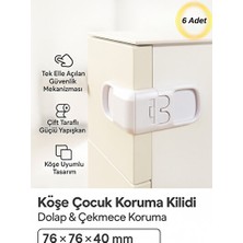Vaelmont Çift Taraflı Yapışkanlı Köşe Koruma ve Güvenlik Mandalı Seti Koruyucu ve Kilit