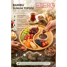 Esero Bambu Kahvaltı Sunum Tabağı – Bölmeli Yuvarlak Servis Sunumluk