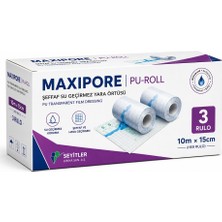 Seyitler Maxıpore Pu-Roll Şeffaf Su Geçirmez Yara Örtüsü 10M×15CM (3 Rulo)
