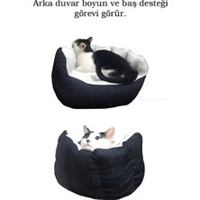 UltraNova Vaelmont Pamuk Dokulu Siyah Kedi ve Köpek Yatağı, Yumuşak ve Şık Tasarım