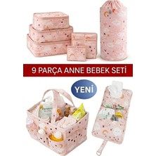 UltraNova Vaelmont 9 Parça Bebek Bakım Seti: Çamaşır Sepeti ve Organizerler Bebek Bakım Çantası