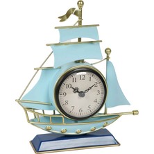 Evdema Vitale Mavi Yelkenli Masa Saati 20*6*22.5 cm