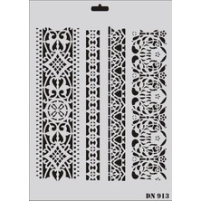 Aesco Rich Dantel Seri DN-913 Stencil 35X25 cm