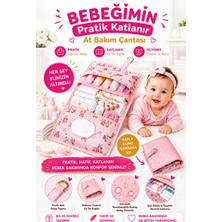 Vaelmont Pratik Pembe Katlanabilir Alt Değişim Çantası, Hafif ve Taşınabilir Bebek Bakım Çantası