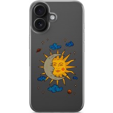 Moonset Iphone 16 Uyumlu Baskılı Yumuşak Silikon Şeffaf Telefon Kılıfı