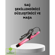 Aesco 2’si 1 Arada Saç Düzleştirici ve Maşa – 5 Isı Seviyesi, Seramik Kaplama, Döner Kablolu Ergonomik Tasarım